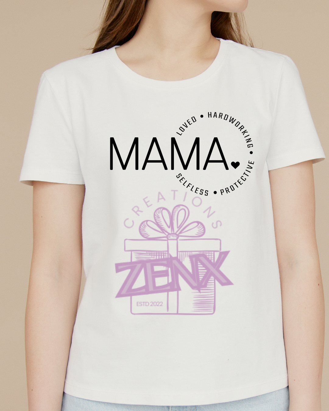 MAMA Loved Hardworking T-Shirt — White