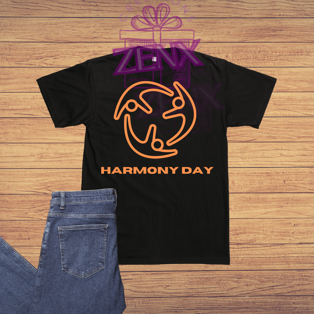 Harmony Day Unity Circle T-Shirt - Black