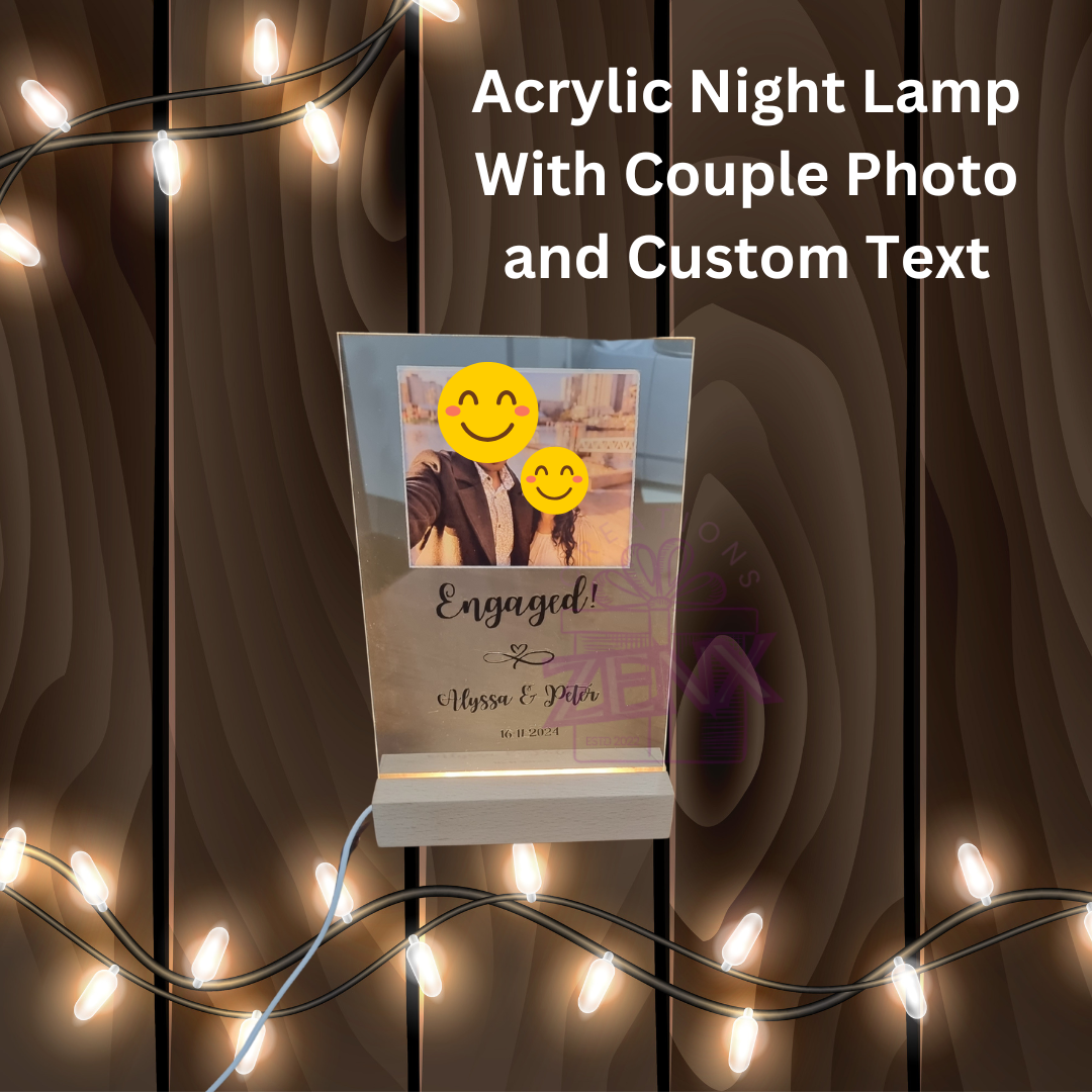 Personalized Acrylic Photo Board With LED Light Base – Unique Gift For Loved Ones | Fast Shipping Australia