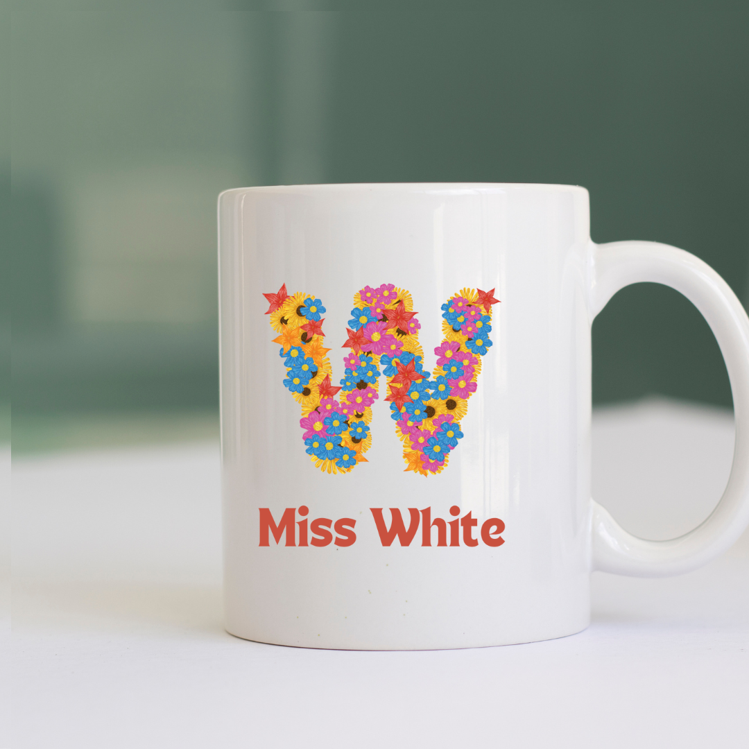 Personalised Teacher Floral Mug