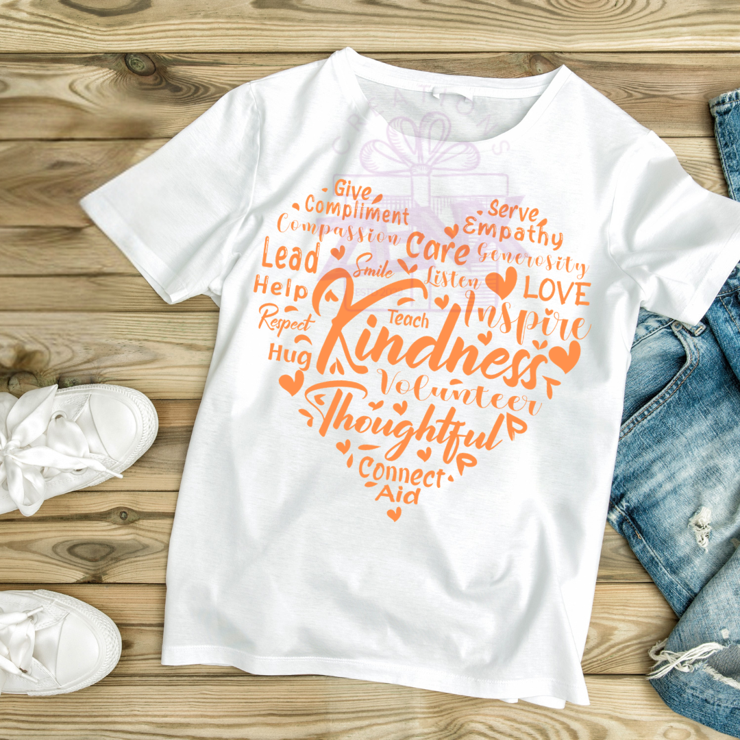 Be Kind Positive Words Heart T-Shirt | Harmony Week Inclusion Tee