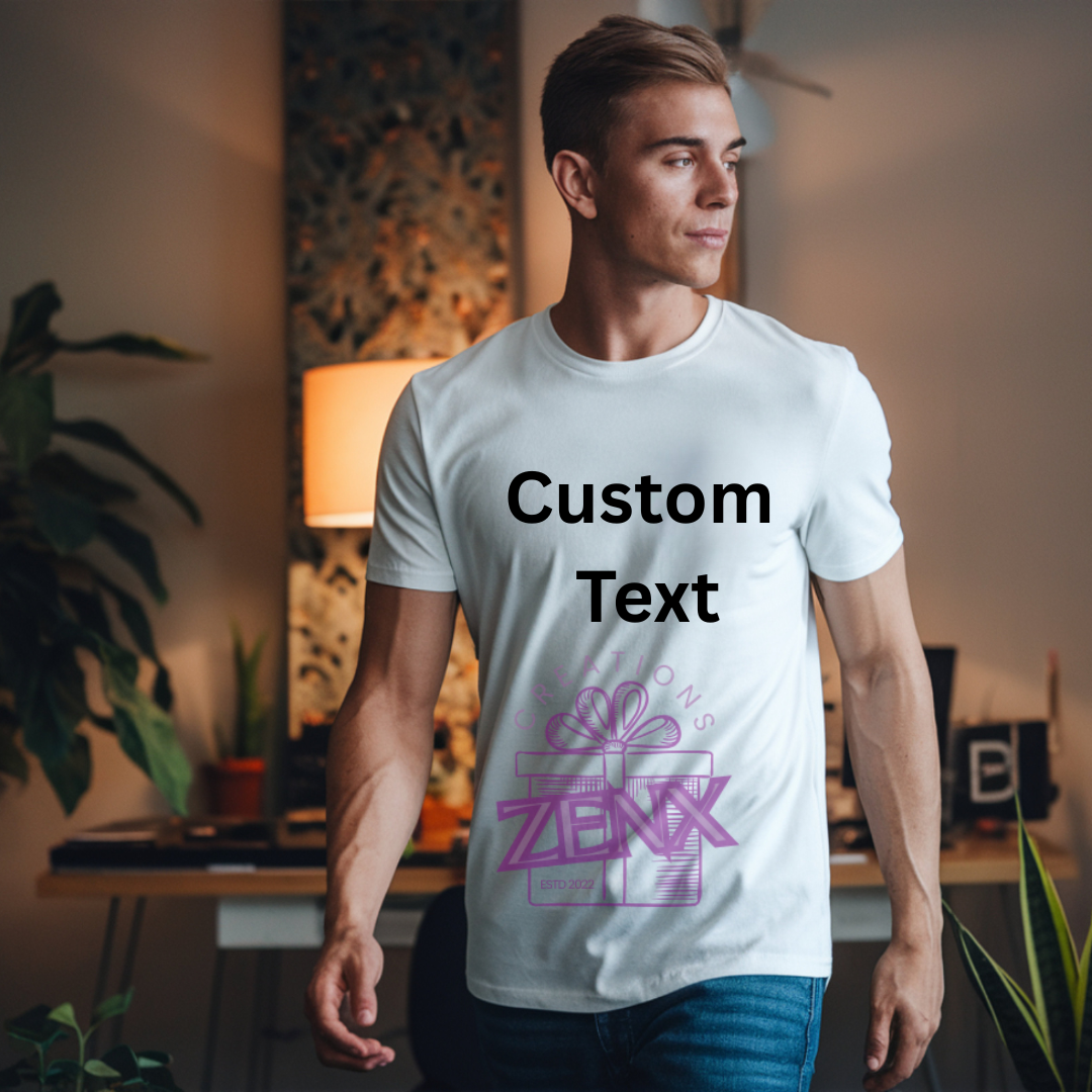Personalised Men's T-Shirt White – Custom Centre Print Tee