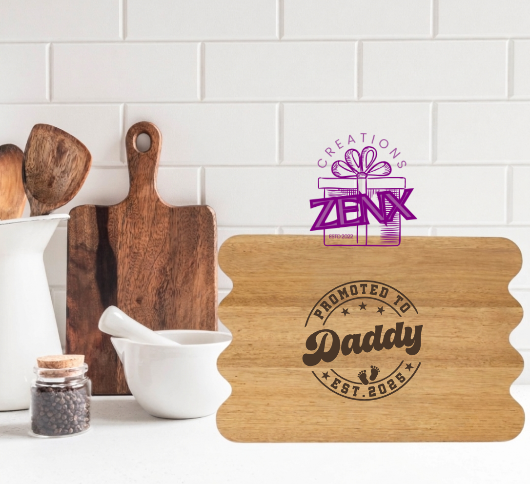 Engraved Wooden Board – Promoted to Daddy EST. 2025 | New Dad Gift
