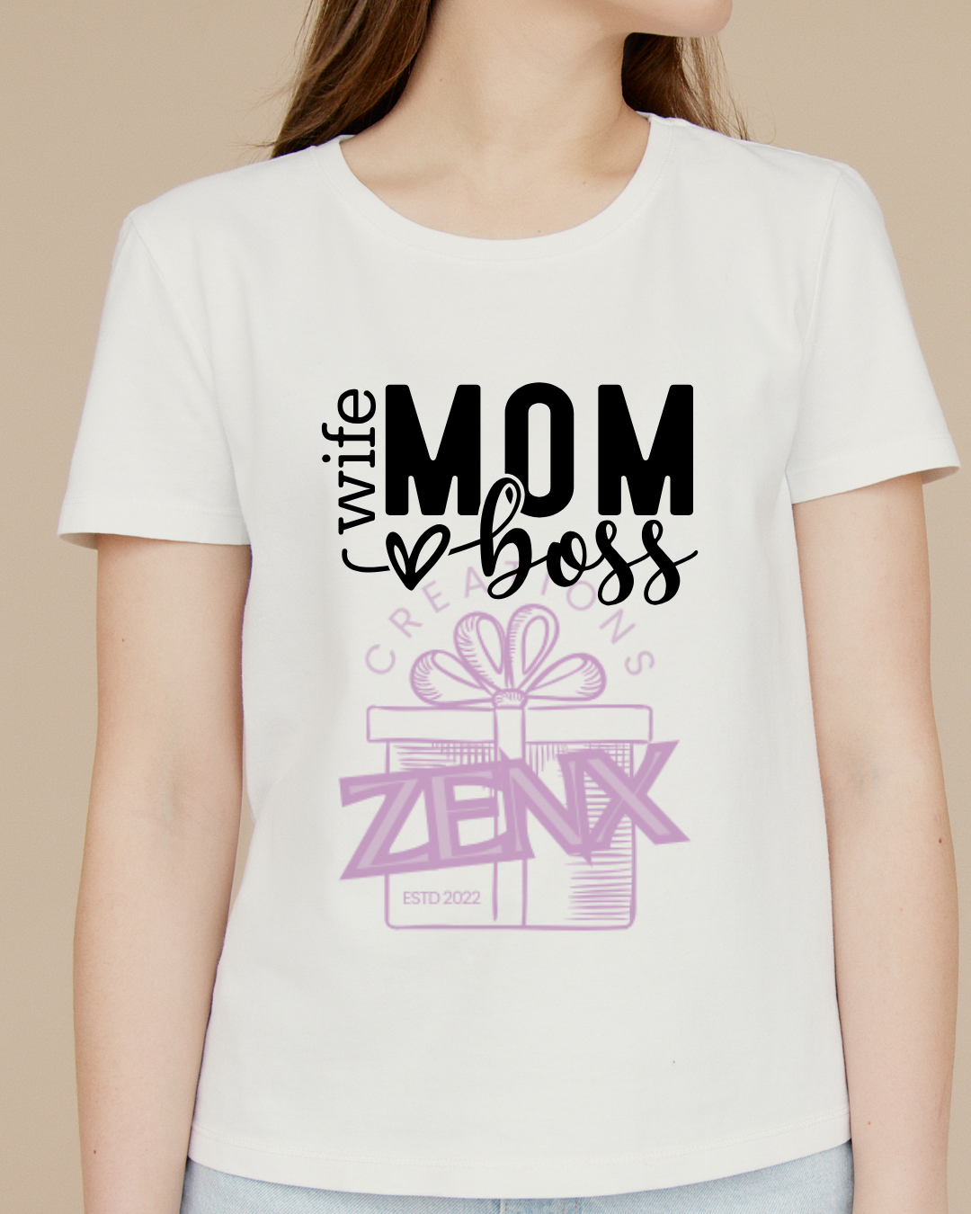 Wife Mom Boss T-Shirt — White
