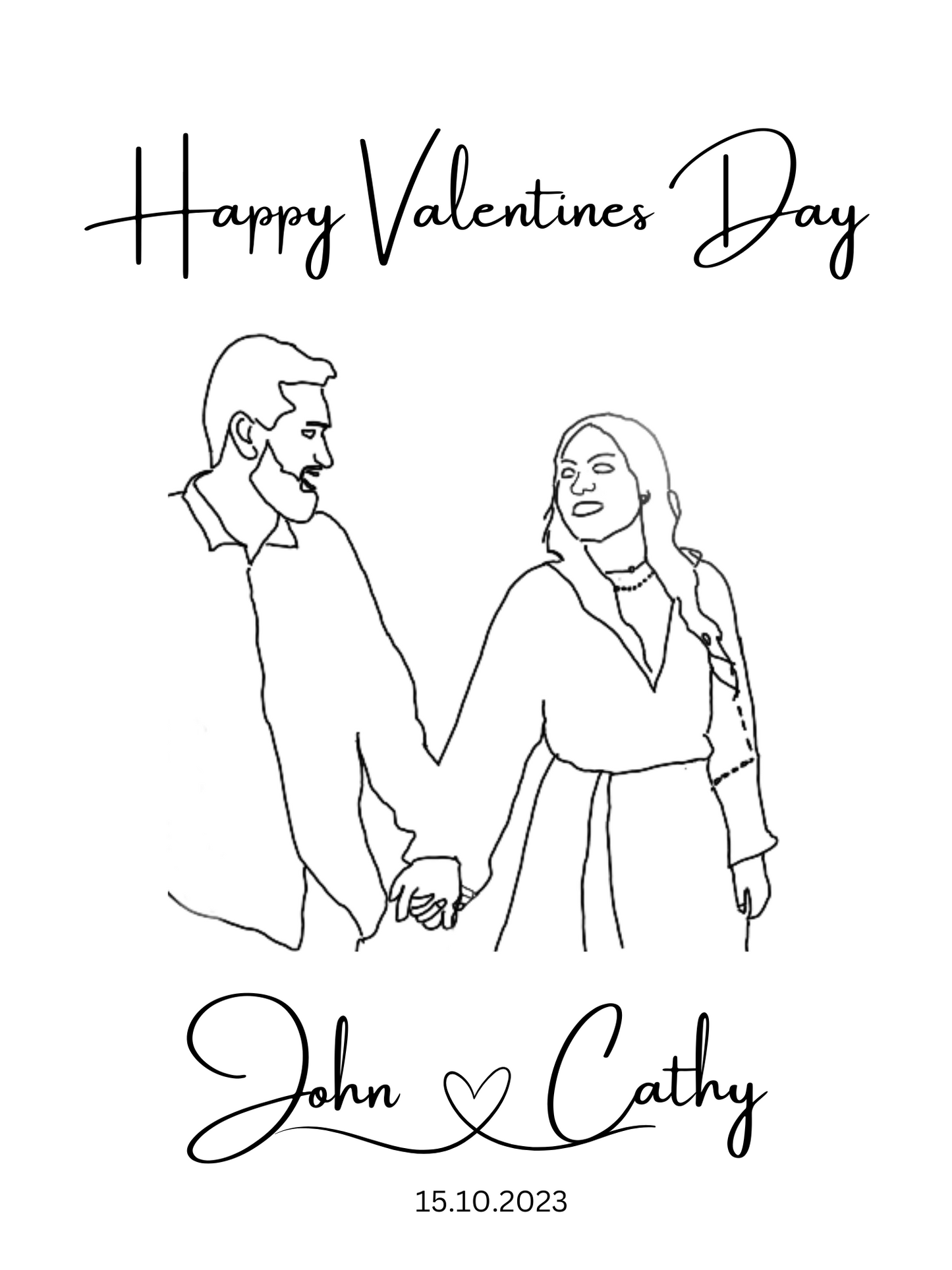 Personalized Couple Sketch – Custom Digital Portrait 🎨❤️