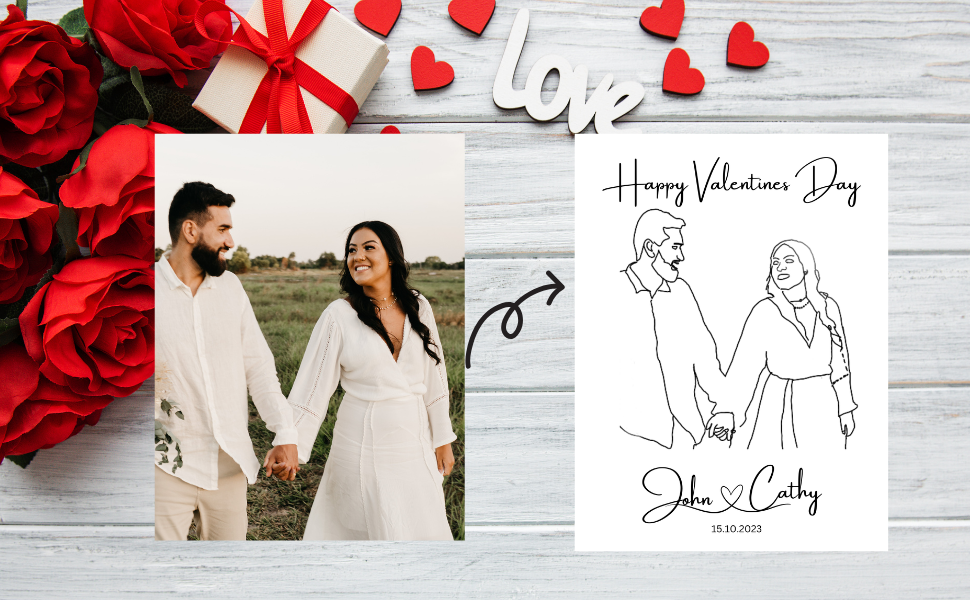 Personalized Couple Sketch – Custom Digital Portrait 🎨❤️