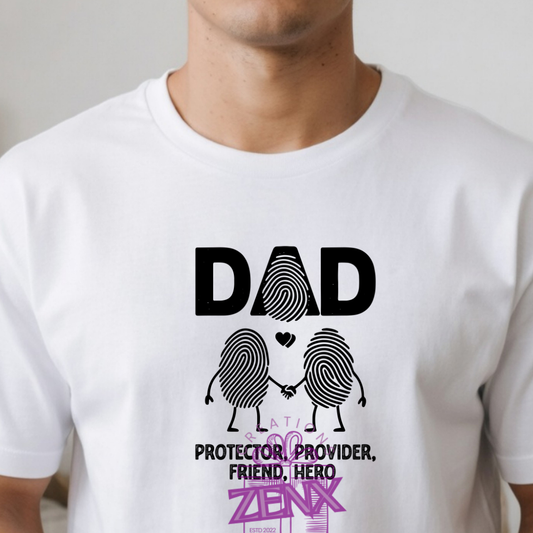 Dad Protector Provider Friend Hero Fingerprint Shirt | Sentimental Father's Day Tee