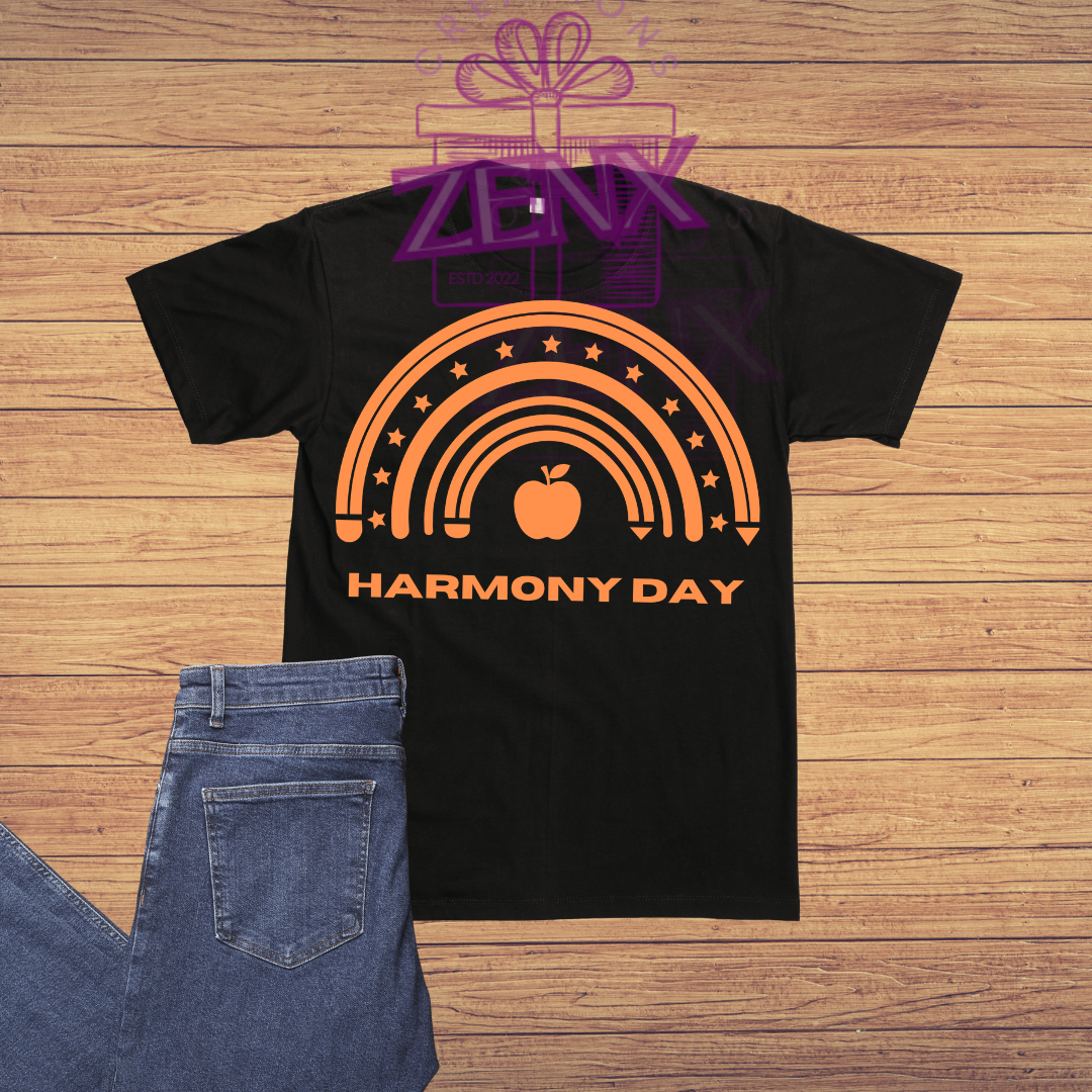 Personalised Harmony Day T-Shirt Black – Custom Inclusion Tee