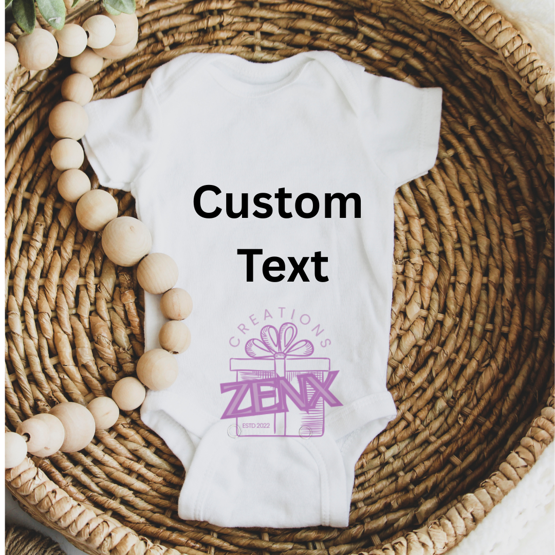 Personalised Custom Text Baby Onesie – Your Words on a Cute Baby Bodysuit
