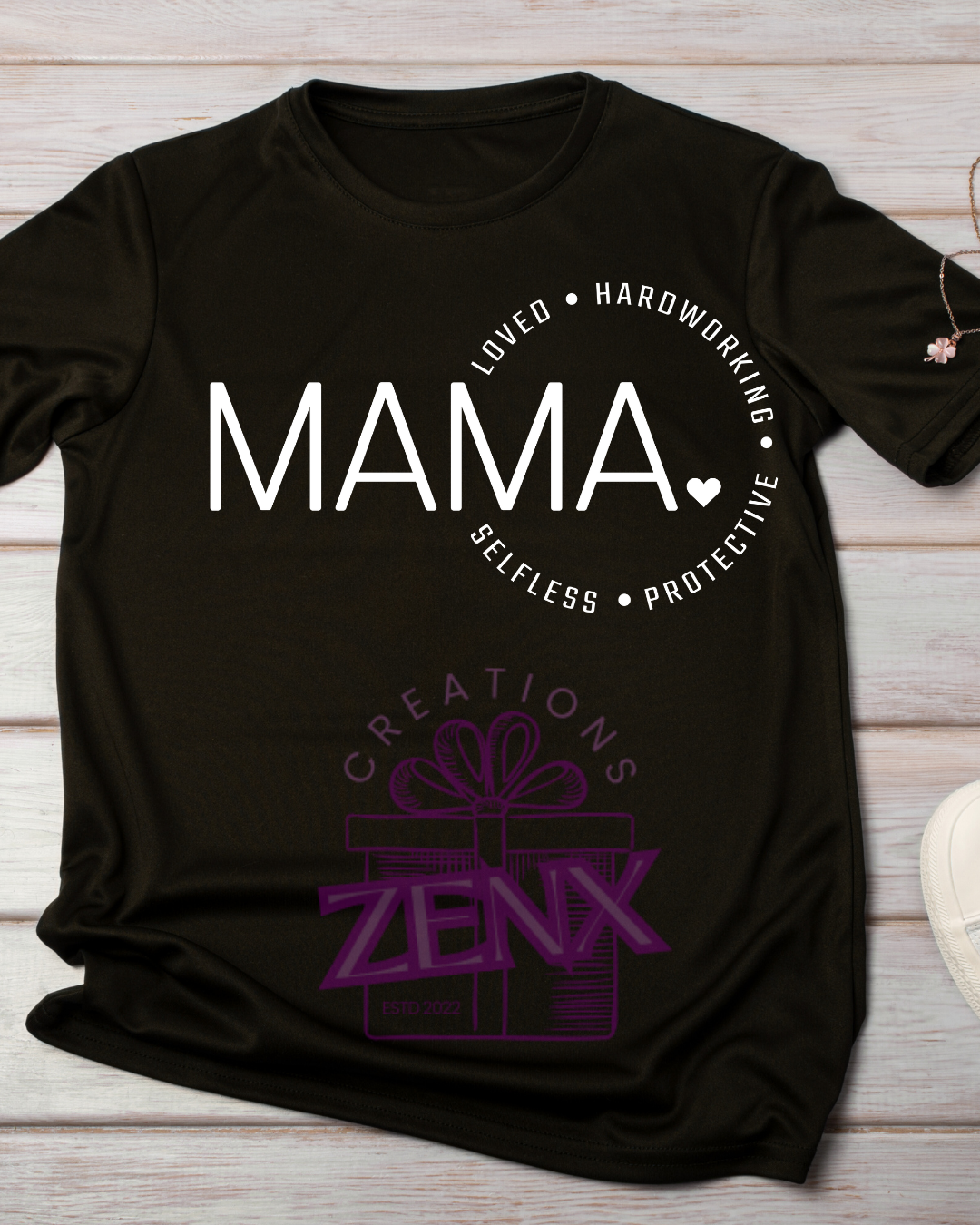 MAMA Loved Hardworking T-Shirt — Black