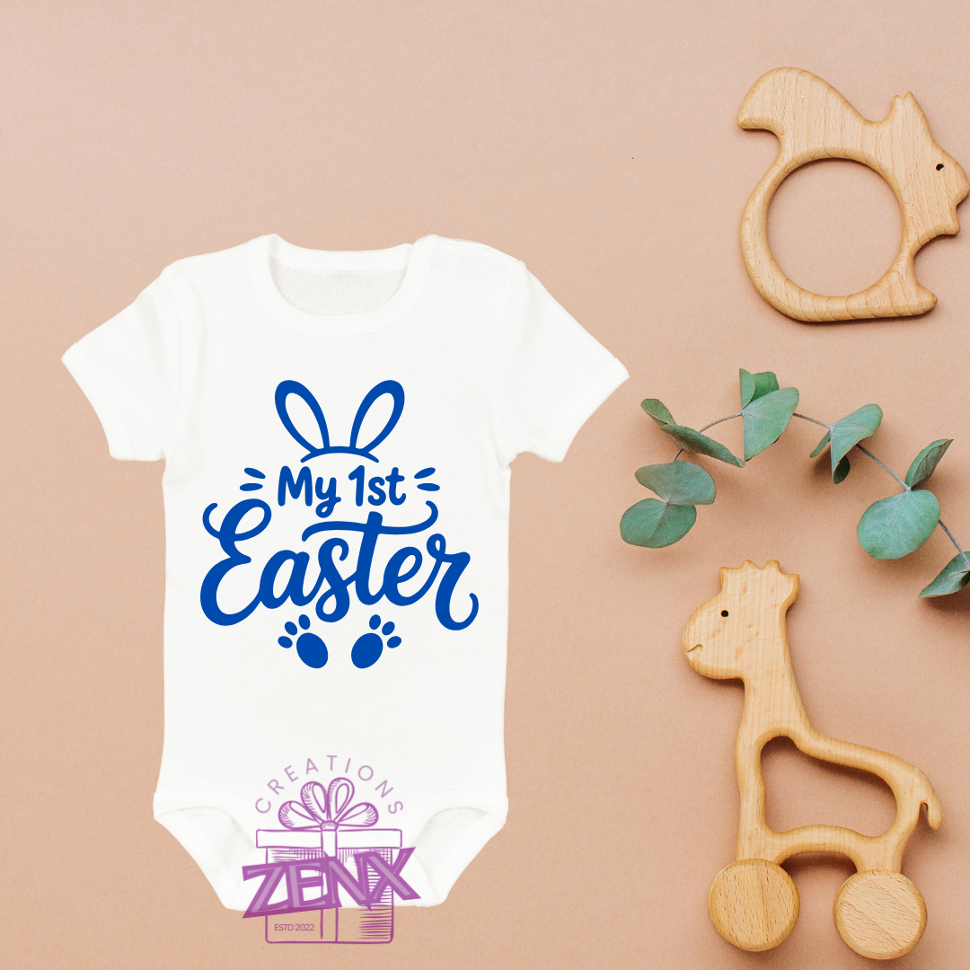 My 1st Easter Bunny Ears T-Shirt – Blue | Kids Easter Outfit | ZenX Creations