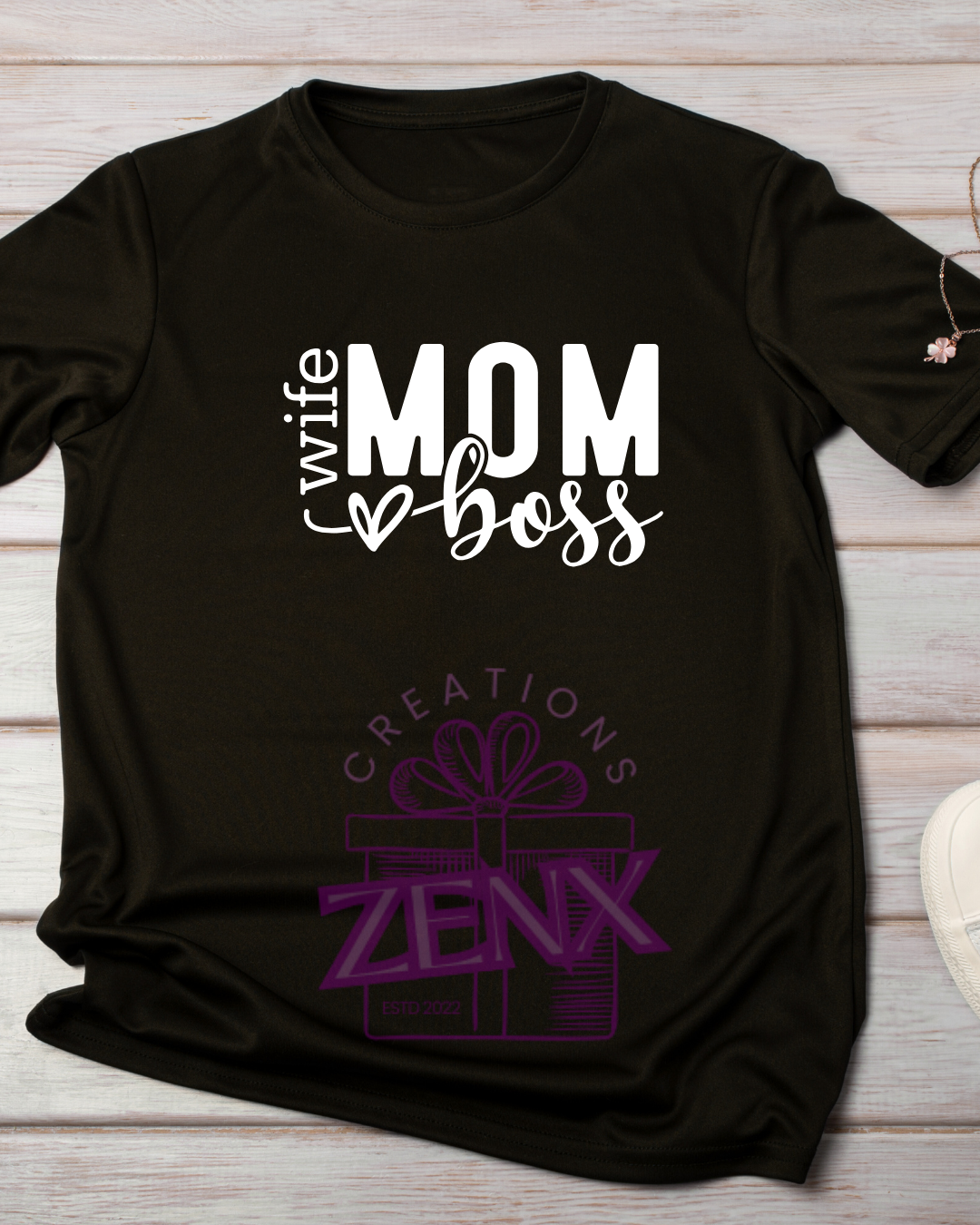 Wife Mom Boss T-Shirt — Black