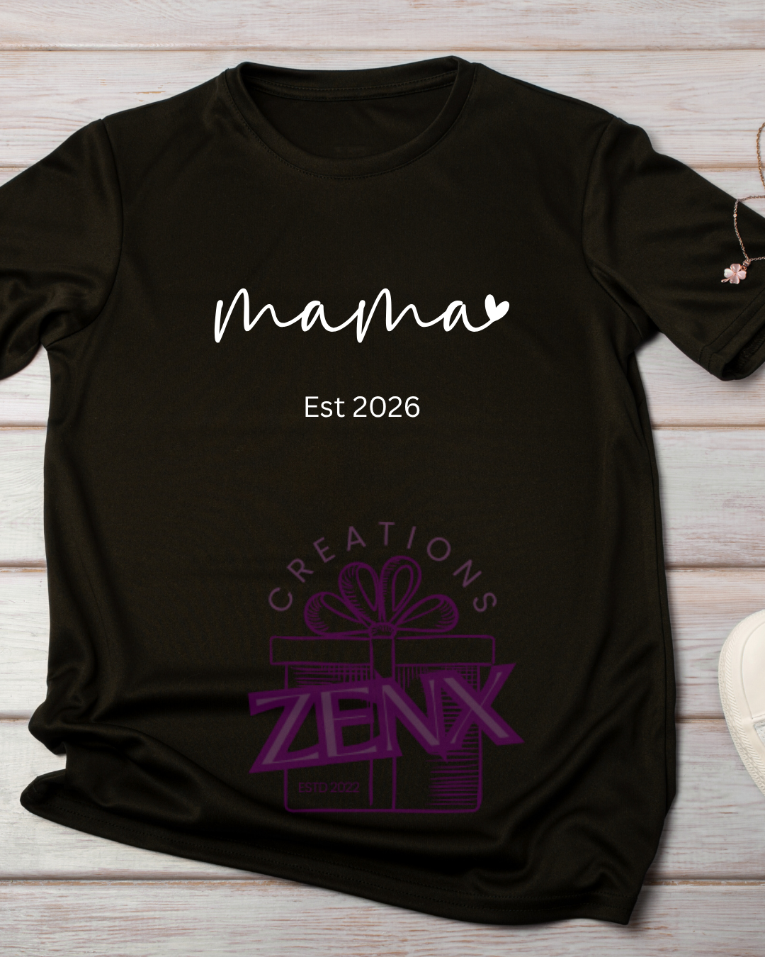 Mama Est. 2026 Script T-Shirt — Black