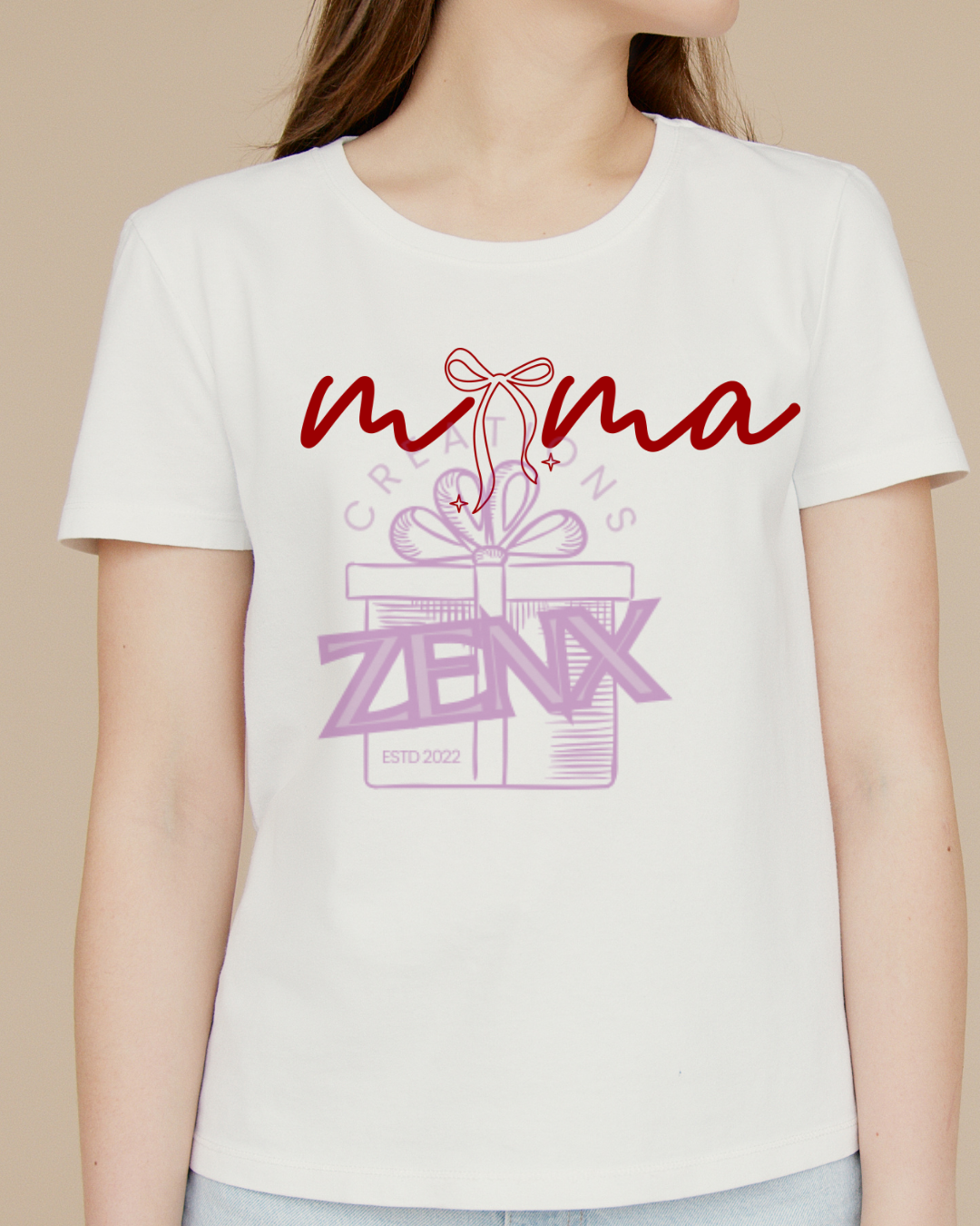 Mama Script T-Shirt — White