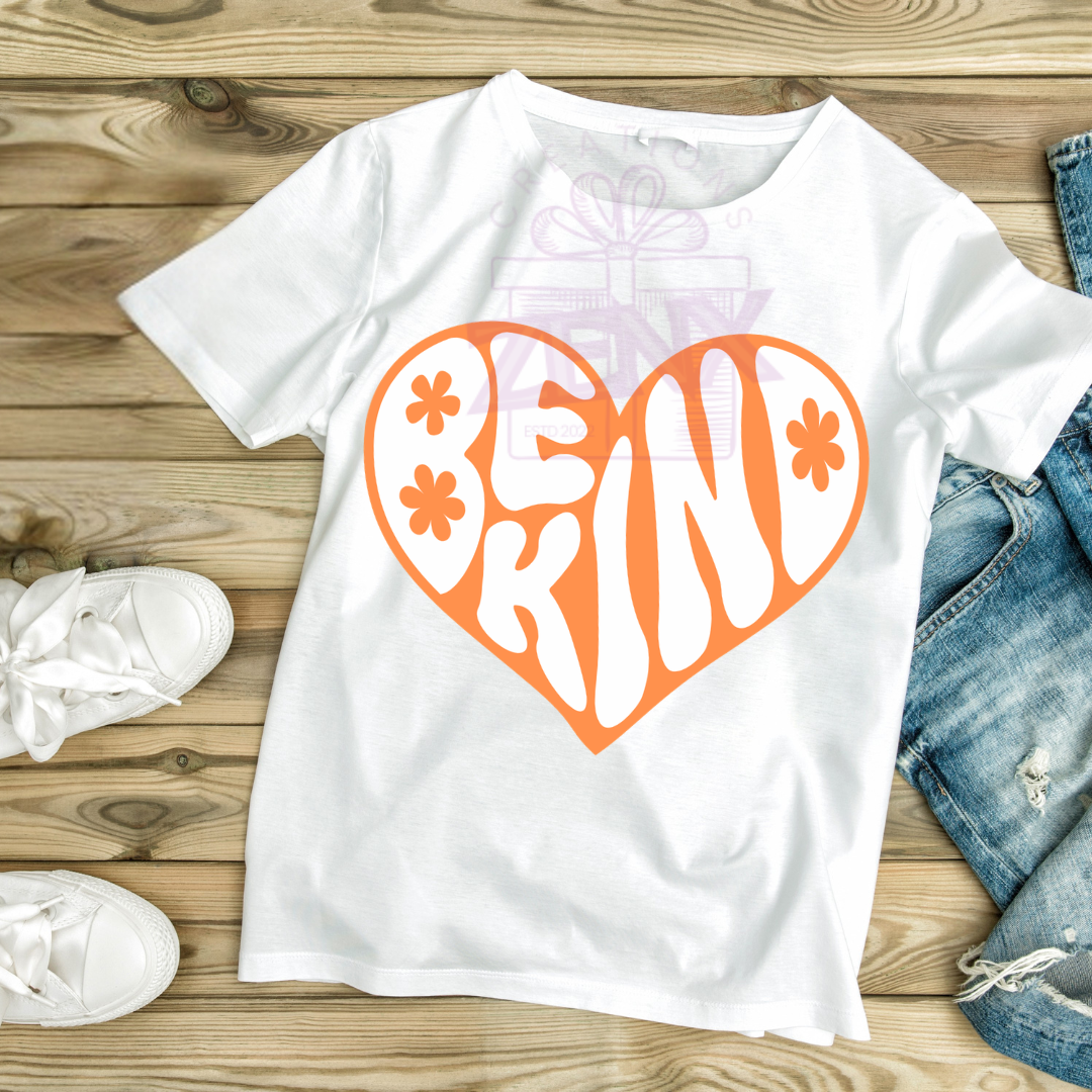 Be Kind Heart Design T-Shirt | Harmony Day Cotton Tee
