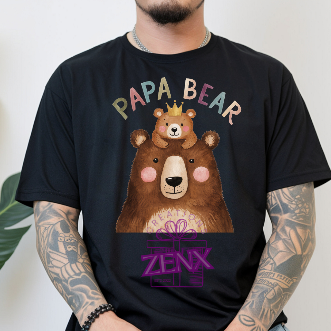 Papa Bear And Cub Shirt | Cute Watercolor Father's Day Tee