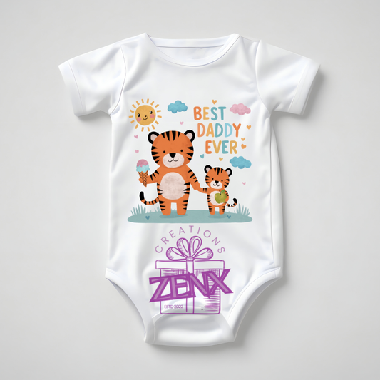 Best Daddy Ever Tigers Baby Onesie | Cute Tiger Father's Day Bodysuit
