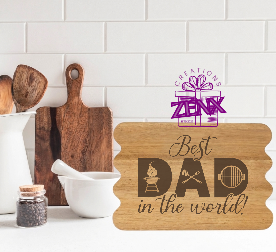Engraved Wooden Board – Best Dad in the World | Father's Day Gift