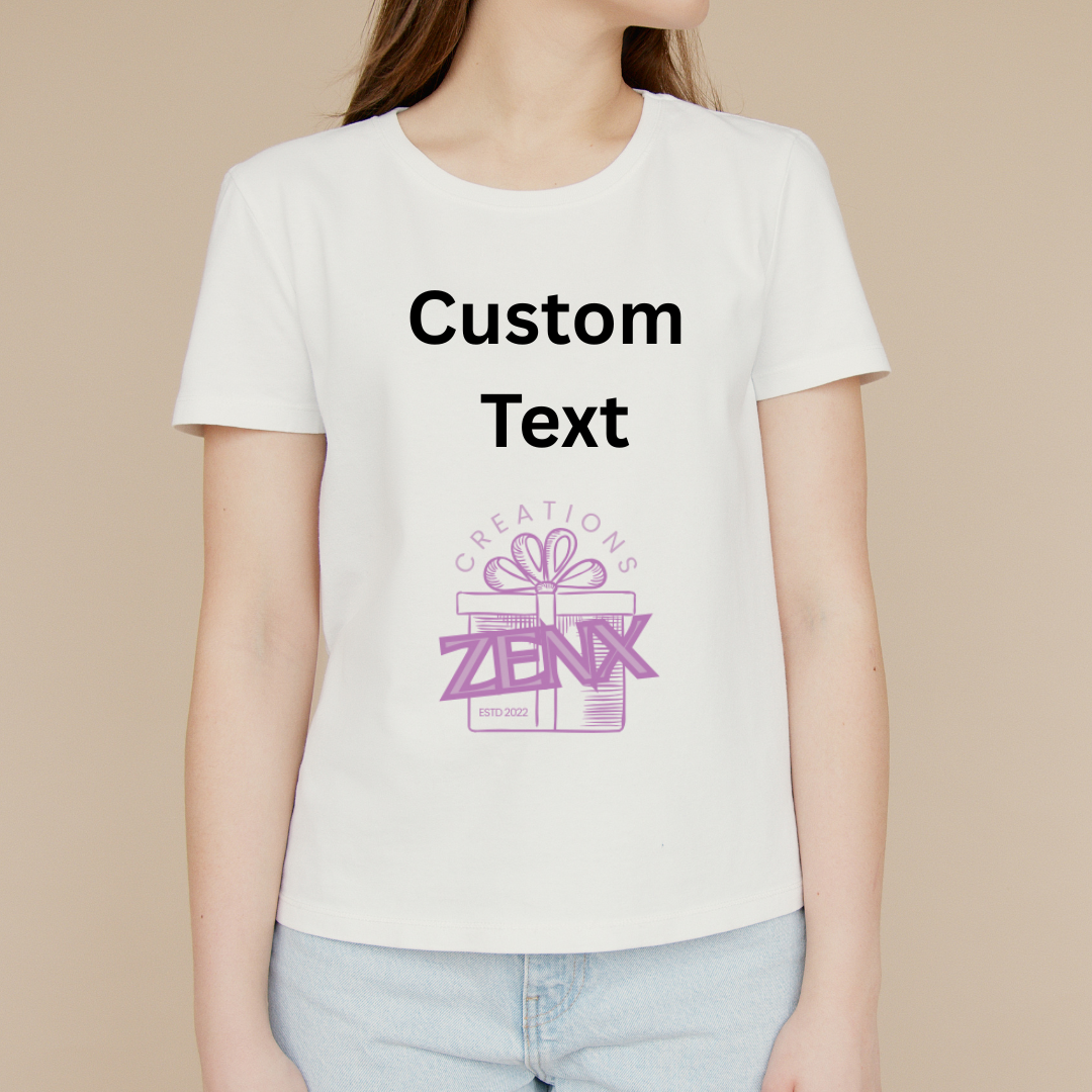 Personalised Women's T-Shirt White – Custom Centre Print Tee