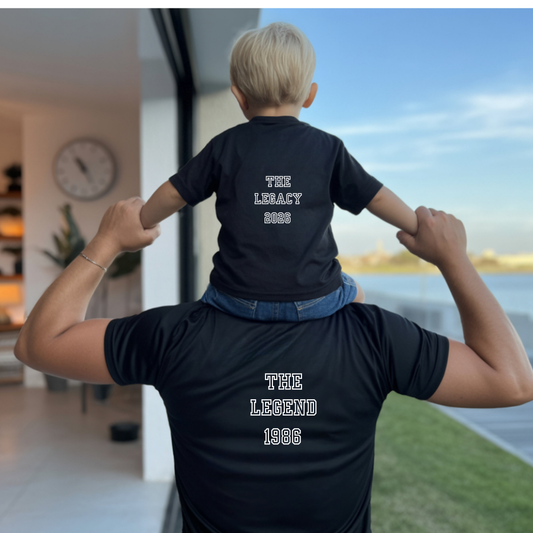 The Legend And The Legacy Matching Shirt Set | Personalized Name & Year Father Son Tee