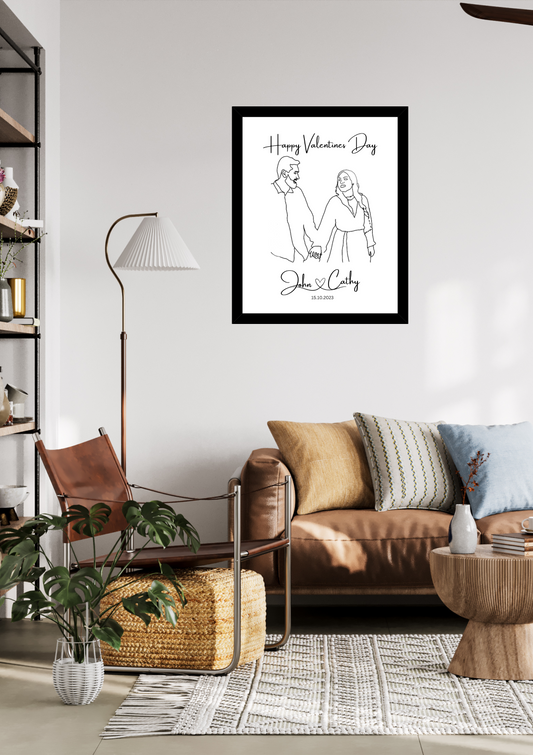 Personalized Couple Sketch – Custom Digital Portrait 🎨❤️