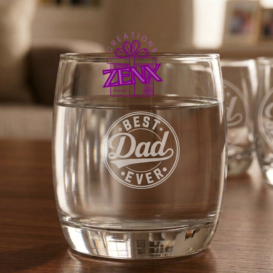 Engraved Whisky Glass – Best Dad Ever | Personalised Father's Day Gift