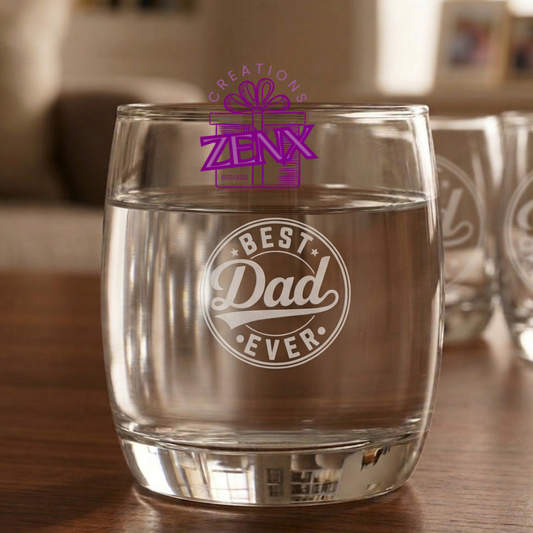 Engraved Whisky Glass – Best Dad Ever | Personalised Father's Day Gift