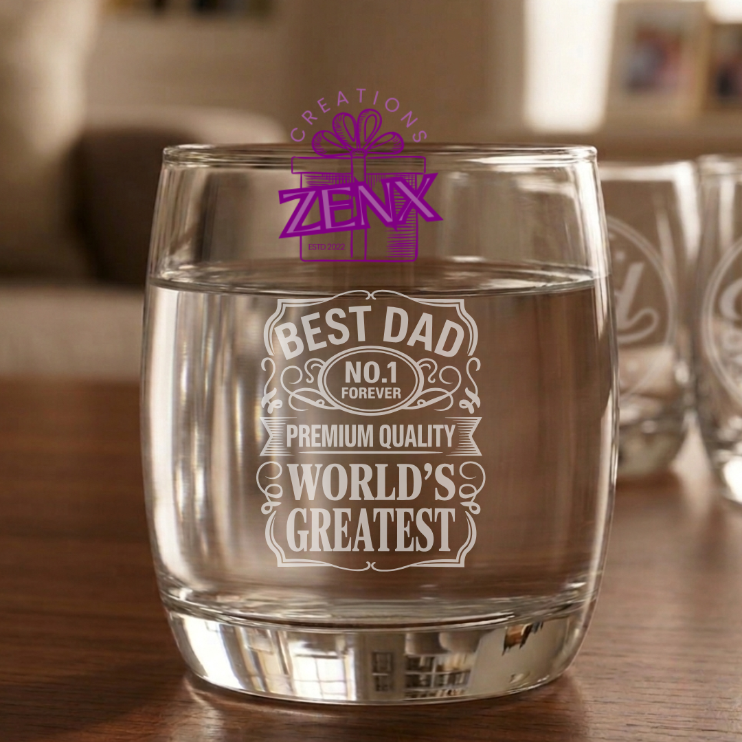 Engraved Whisky Glass – World's Greatest Dad | Father's Day Gift