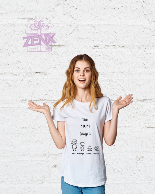 This Mum Belongs To" Personalized T-Shirt – A Heartfelt Mother’s Day Gift! 💖👕