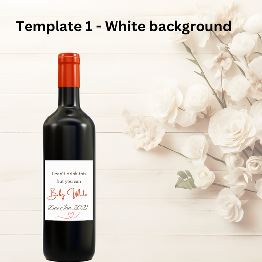 Wine Personalised Label - Pregnancy Announcement