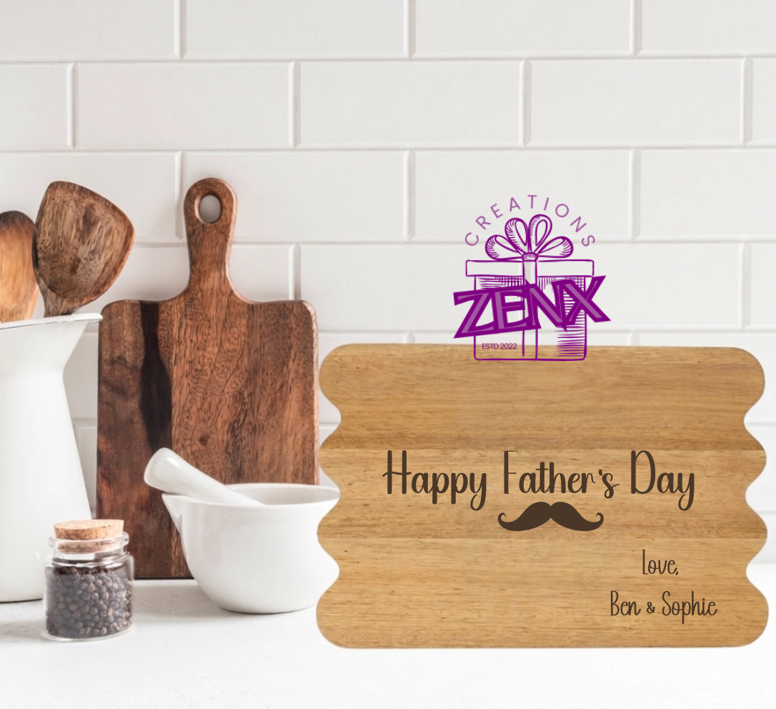Personalised Engraved Wooden Board – Happy Father's Day Custom Message