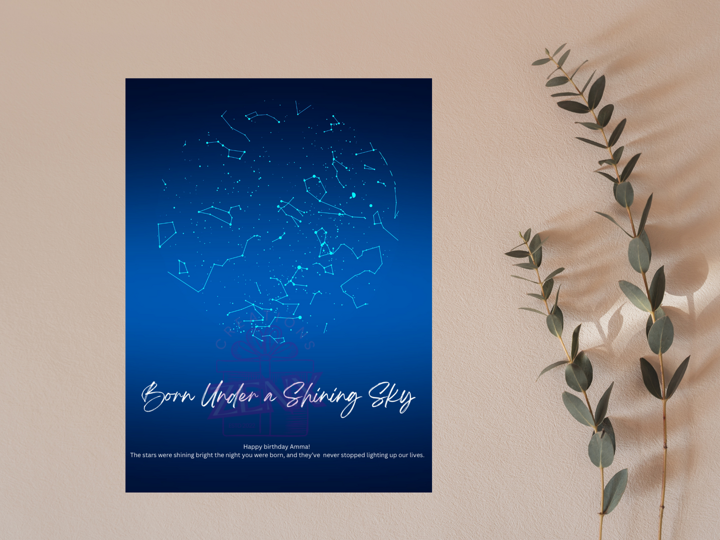 Personalized Starry Night Digital Artwork – A Unique Mother’s Day Gift