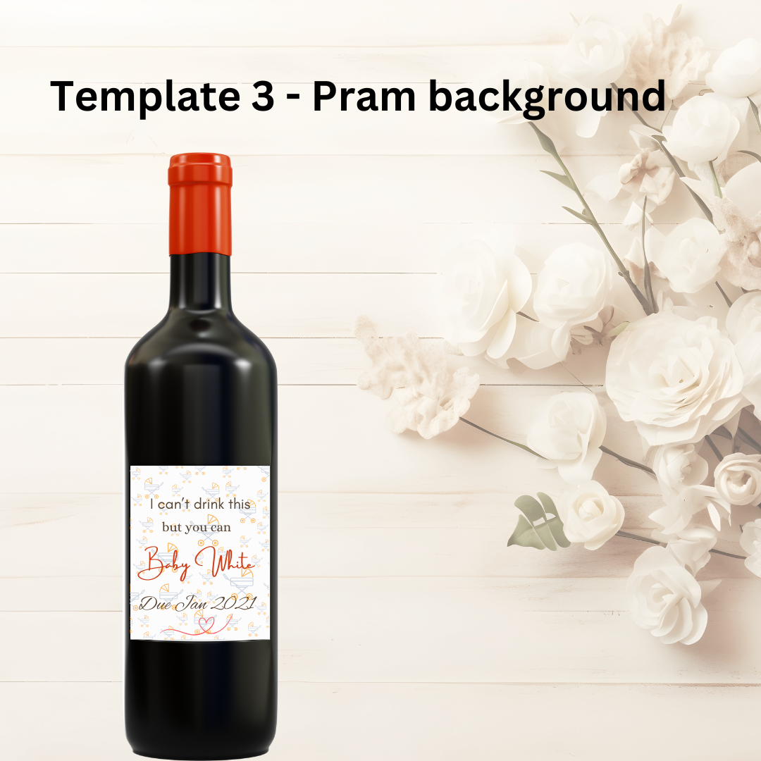 Wine Personalised Label - Pregnancy Announcement