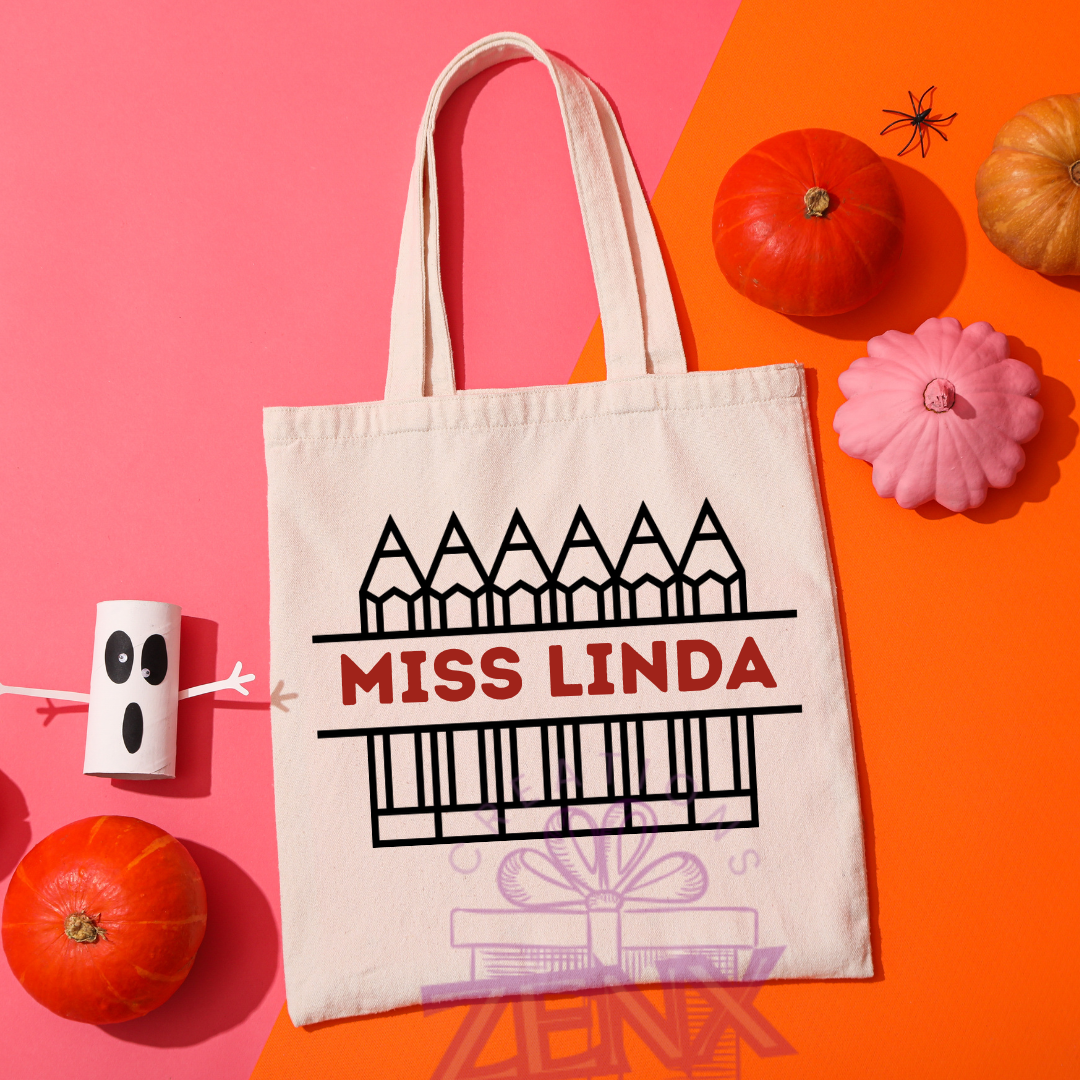 Personalised Teacher Tote Bag with Name – End of Year Gift