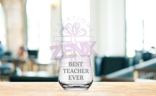 Best Teacher Engraved Glass – Personalized Teacher Gift