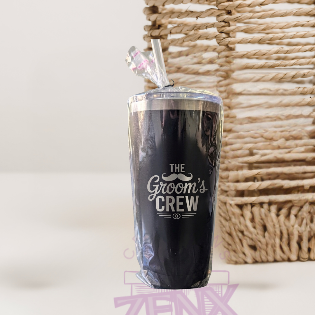 Personalised Engraved Travel Mug – Custom Text Tumbler | Black Stainless Steel